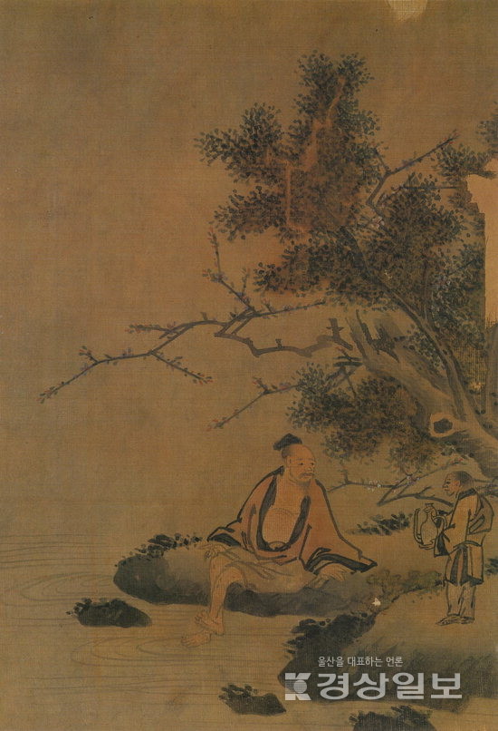 ▲ 이경윤이 그린 것으로 전해지는 ‘고사탁족도(高士濯足圖)’.