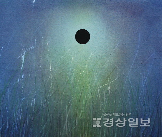 ▲ 우주렬, 일식No.6, 53x45, 모래 위 아크릴채색.