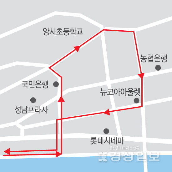 ▲ 울산마두희 큰 줄 이동경로