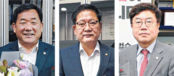 국민의힘 2021 국정감사 우수의원으로 선정된 박성민·권명호· 서범수 국회의원(왼쪽부터).
