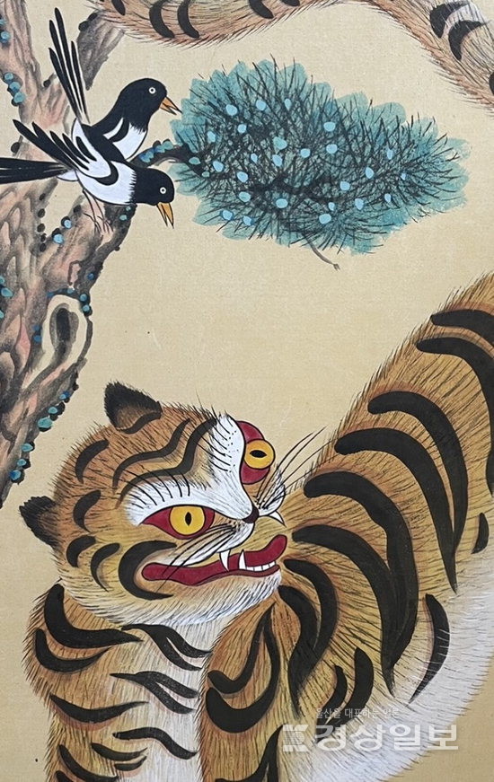 ▲ 김명지 민화작가의 ‘작호도’(부분).