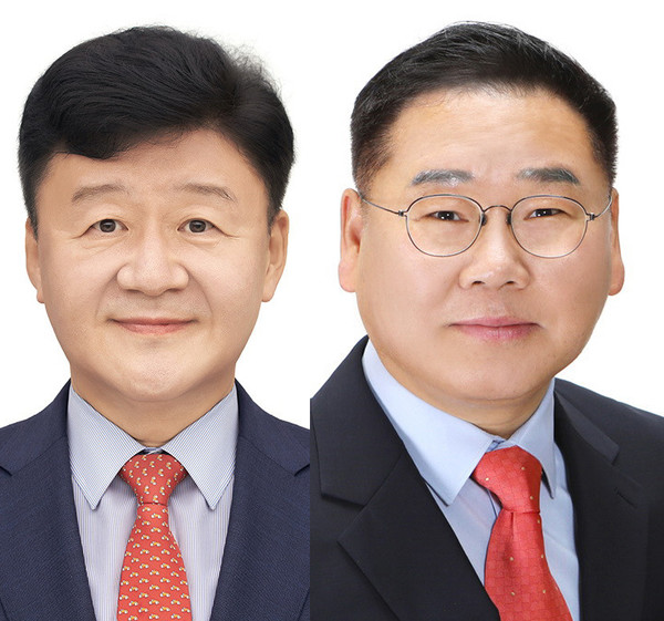 김주홍 예비후보, 장평규 예비후보(왼쪽부터)