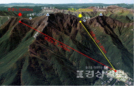 ▲ 영남알프스 케이블카 노선도.