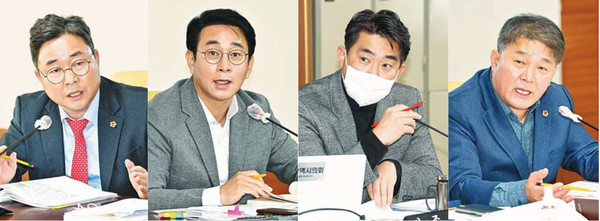 권태호 시의원, 방인섭 시의원, 김종훈 시의원, 이성룡 시의원(왼쪽부터)