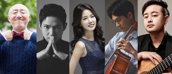 유키 구라모토, 안두현, 이현진, 박건우, 김진택(왼쪽부터)