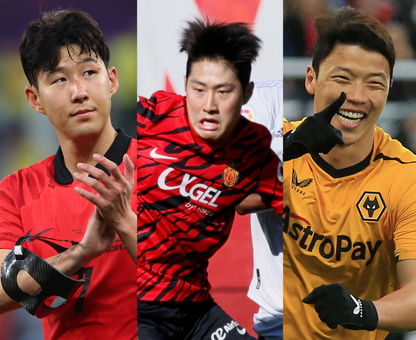 손흥민, 이강인, 황희찬(왼쪽부터)
