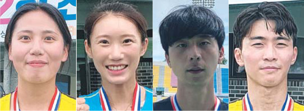 울산시청 육상팀 이유, 울산시청 육상팀 정연진, 울산시청 육상팀 윤승현, 울산시청 육상팀 김현빈(왼쪽부터)