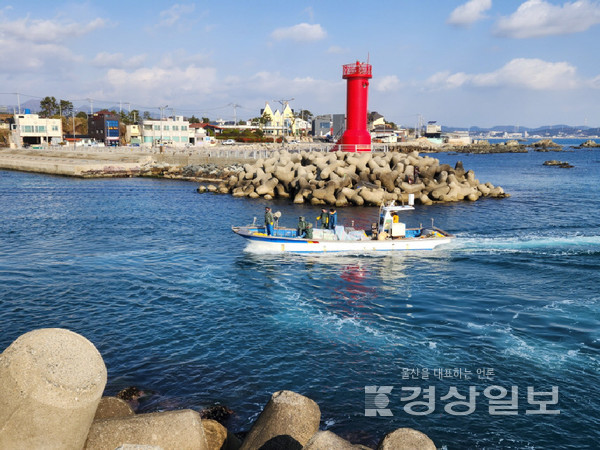 바다숲 조성 사업이 진행 중인 일광읍 동백리 해안.