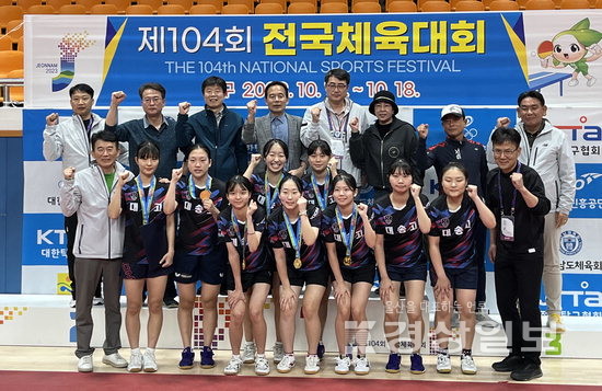 ▲ 전국체전 2연패를 이뤄낸 대송고등학교 여자 탁구팀. 울산시체육회 제공