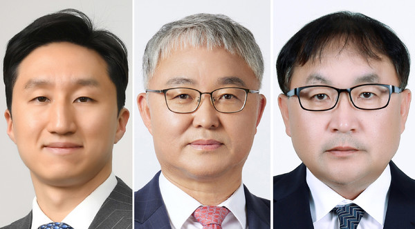 정기선 부회장, 오승현 사장, 강영 사장(왼쪽부터)