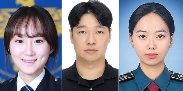 울주경찰서 오연주 경위, 울산경찰청 최정욱 경사, 울산경찰청 이도윤 경장(왼쪽부터)