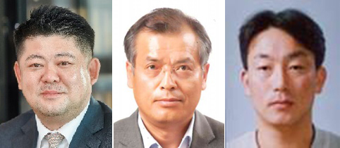이용진 한주라이트메탈(주) 대표이사, 임종일 (주)제일화성 대표이사, 이상신 (주)현대미포조선 기장(왼쪽부터)