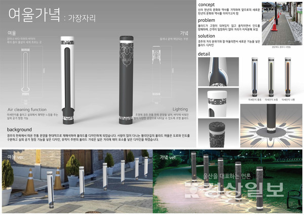 대상을 수상한 경주 특화 차량 통행 방지 차단봉 제안 아이디어. 울산대학교 제공