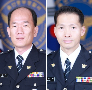 정운식 경무계장, 방경배 강력계장(왼쪽부터)