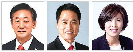 박일배 양산시의원, 정숙남 양산시의원, 곽종포 양산시의원(왼쪽부터)