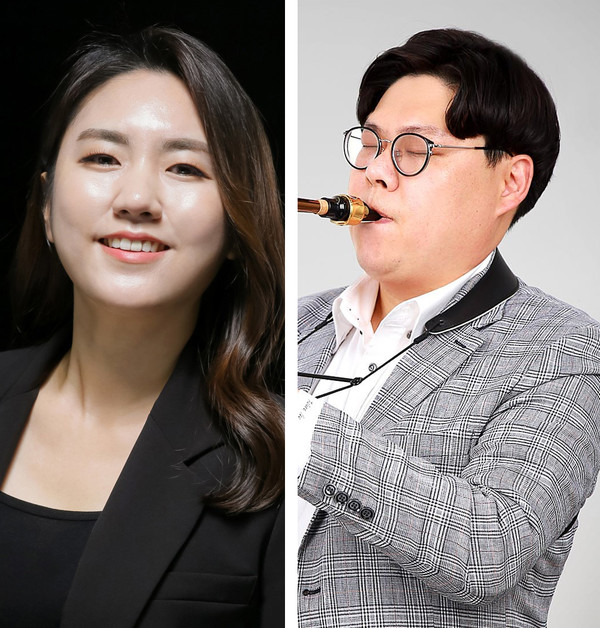 지휘 최진아, 색소폰 이민희(왼쪽부터)