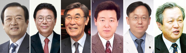 최병국 전 국회의원(대상), 박맹우 전 울산시장(공직부문), 김종우 전 해경청장(공직부문), 윤종국 세진重 회장(기업부문), 강훈철 교수(사회공공부문), 박종해 시인(사회공공부문) / 왼쪽부터