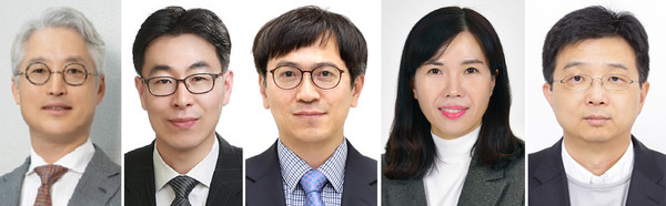 조영신 원장, 김영옥 CAIO, 김상락 연구위원, 이화정 상무, 양승준 부원장(왼쪽부터)
