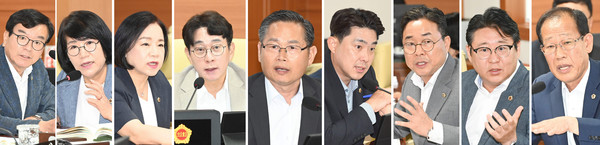 홍성우 예산결산특별부위원장,  이영해 예산결산특별위원, 손명희 예산결산특별위원, 방인섭 예산결산특별위원장, 문석주 예산결산특별위원, 김종훈 예산결산특별위원, 권태호 예산결산특별위원, 권순용 예산결산특별위원, 