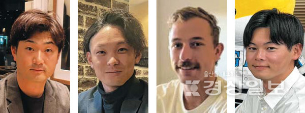 오카다 아키타케, 고바야시 주, 알렉스 홀, 나가 타이세이(왼쪽부터)